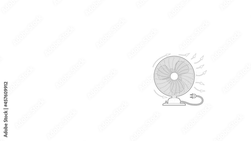 Fan icon animation best outline object on white background Fan icon animation best outline object on white background