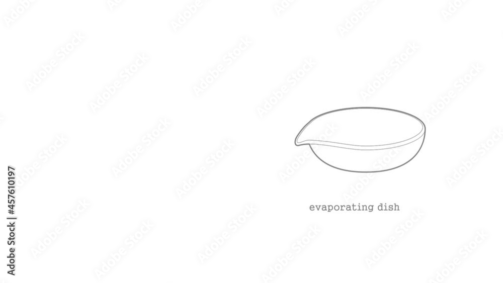 Evaporating dish icon animation best outline object on white background Evaporating dish icon animation best outline object on white background