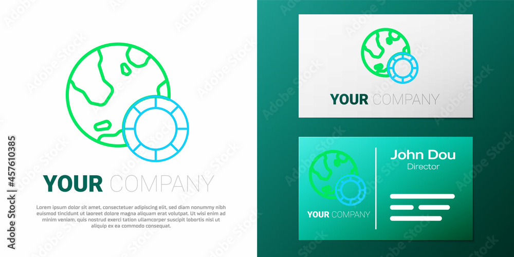Line Casino chips icon isolated on white background. Casino gambling. Colorful outline concept. Vector Line Casino chips icon isolated on white background. Casino gambling. Colorful outline concept. Vector