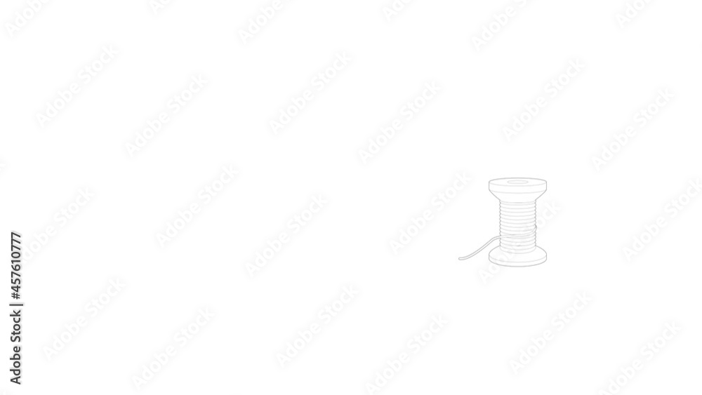 Spool of thread icon animation best outline object on white background Spool of thread icon animation best outline object on white background