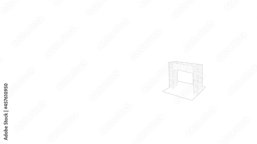 Gates racing finish icon animation best outline object on white background Gates racing finish icon animation best outline object on white background