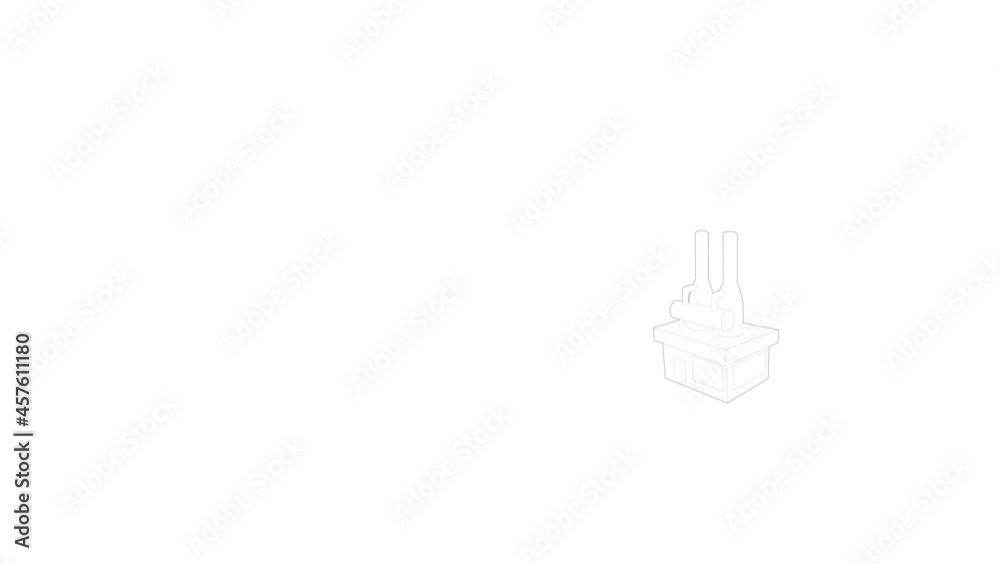 Chemical plant with pipes icon animation best outline object on white background Chemical plant with pipes icon animation best outline object on white background