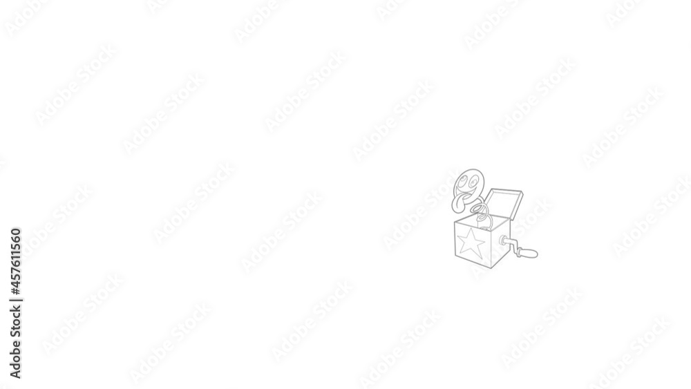 Toy box in spring icon animation best outline object on white background Toy box in spring icon animation best outline object on white background