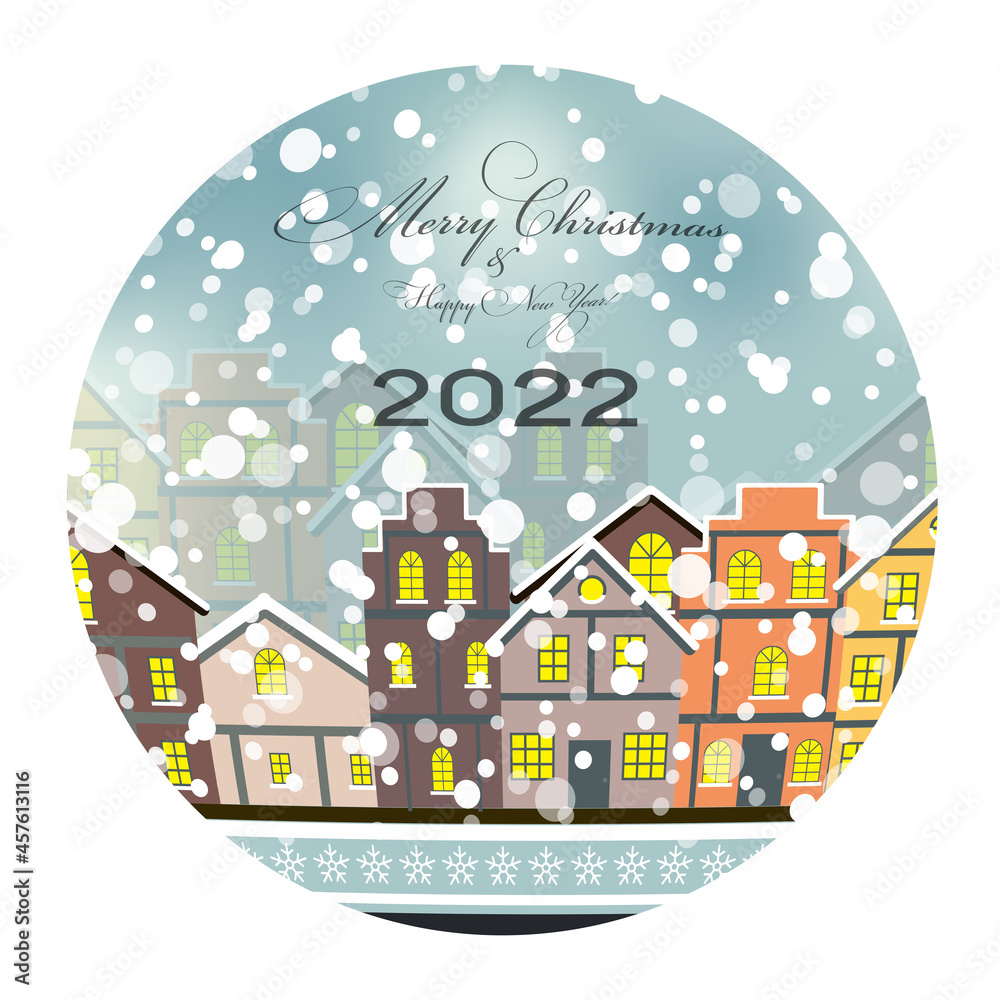 2022 Happy New Year and Marry Christmas Background. Vector Illustration. EPS10