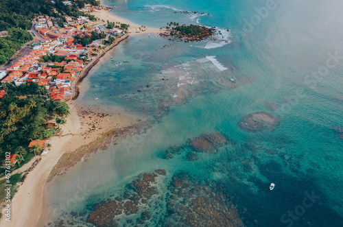 Fotografie morro de são paulo, bahia , brasil, nordeste, ilha de tinhare, cairu