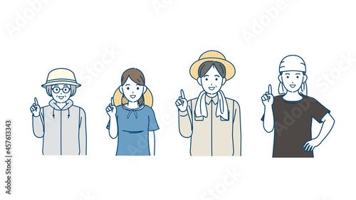農業　農家　教える　説明　話す　アドバイス　男女　イラスト素材
