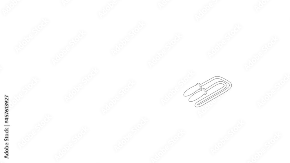 Skipping rope icon animation best outline object on white background Skipping rope icon animation best outline object on white background