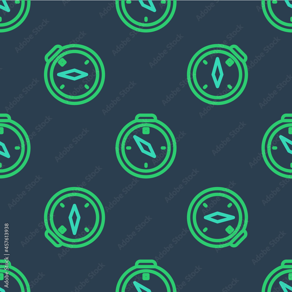 Line Compass icon isolated seamless pattern on blue background. Windrose navigation symbol. Wind rose sign. Vector Line Compass icon isolated seamless pattern on blue background. Windrose navigation symbol. Wind rose sign. Vector