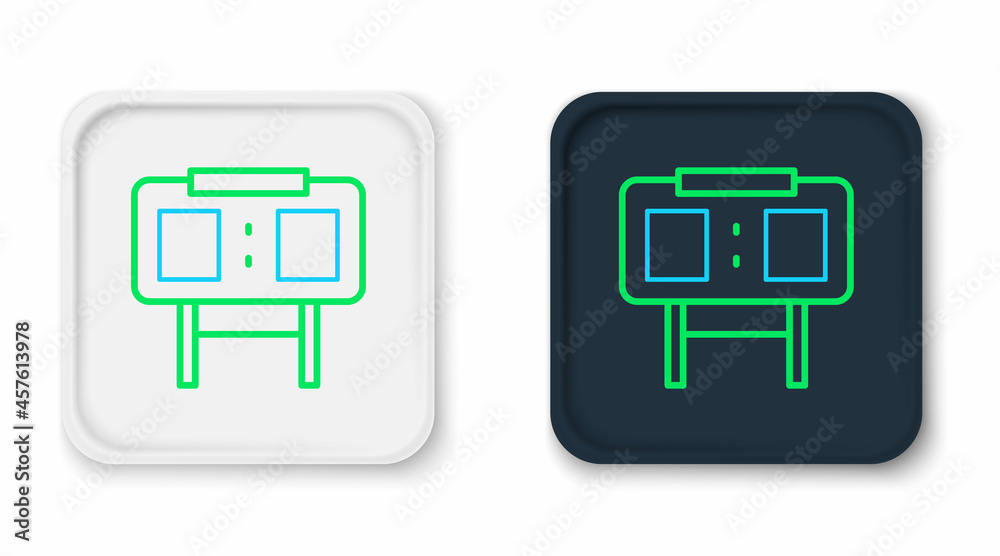 Line Sport mechanical scoreboard and result display icon isolated on white background. Colorful outline concept. Vector Line Sport mechanical scoreboard and result display icon isolated on white background. Colorful outline concept. Vector