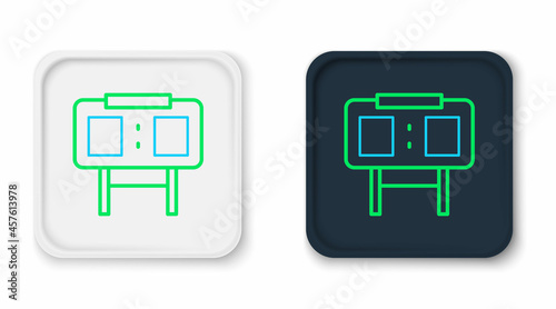 Line Sport mechanical scoreboard and result display icon isolated on white background. Colorful outline concept. Vector