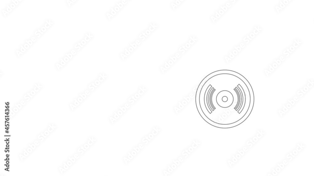 Vinyl record icon animation best outline object on white background Vinyl record icon animation best outline object on white background