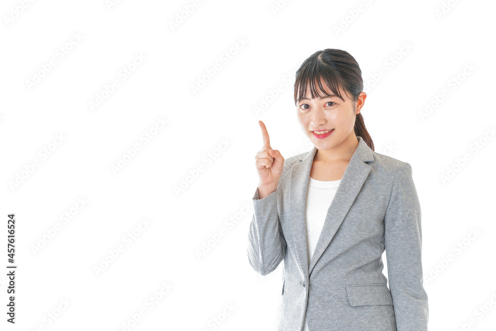 ポイントを指差すビジネスウーマン