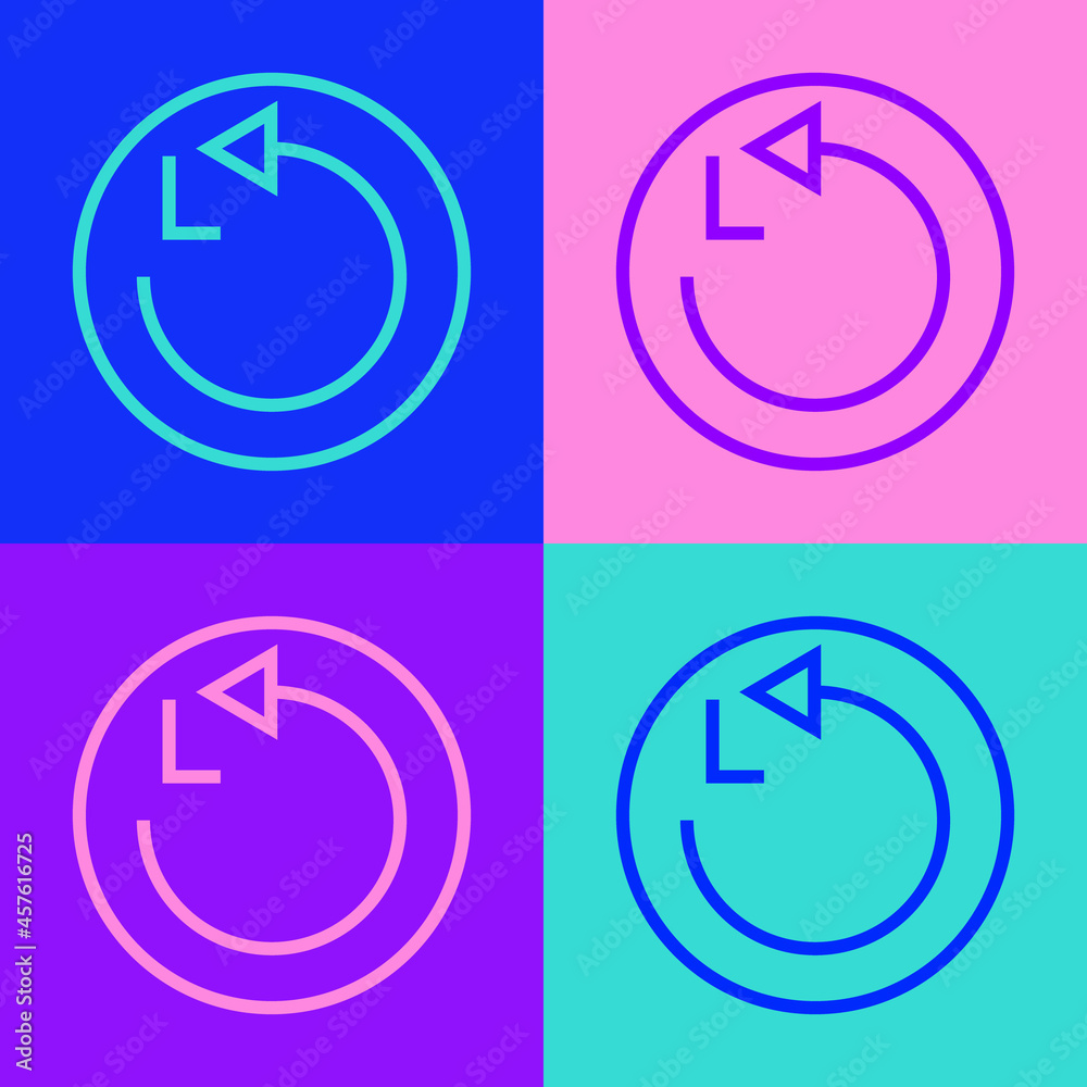 Pop art line Radius icon isolated on color background. Vector Pop art line Radius icon isolated on color background. Vector