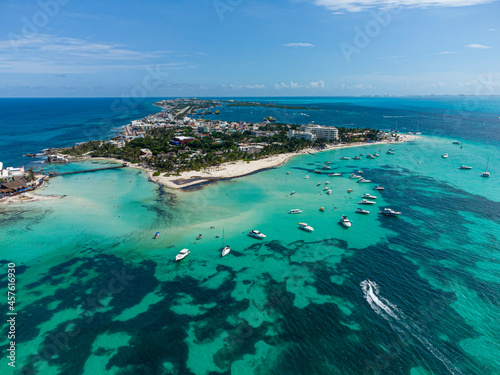 Playa Norte, the most famous beach in Mexico. Located in Isla Mujeres near Cancun.