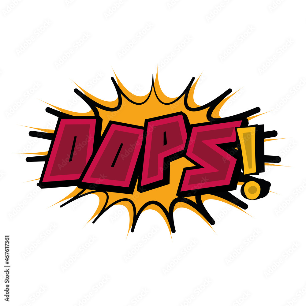 Isolated yellow comic expression with text Isolated yellow comic expression with text