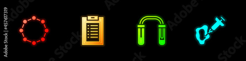 Set Chemical formula, Clinical record, Test tube and flask and Syringe icon. Vector