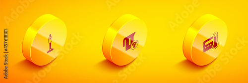 Set Isometric Vacuum cleaner, Smart electric kettle and Thermostat icon. Vector