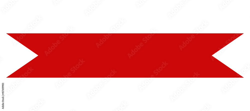 Red colorful curved ribbon on white background. Vector Illustration. EPS10