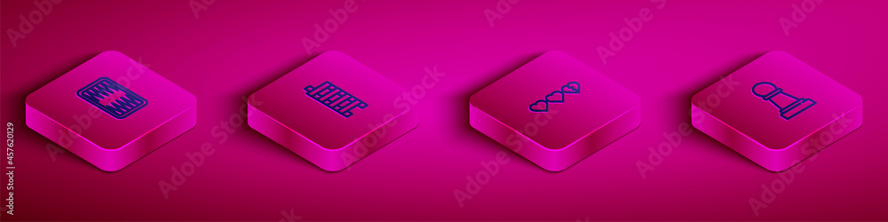 Set Isometric line Backgammon board, Mahjong pieces, Hearts for game and Chess icon. Vector Set Isometric line Backgammon board, Mahjong pieces, Hearts for game and Chess icon. Vector