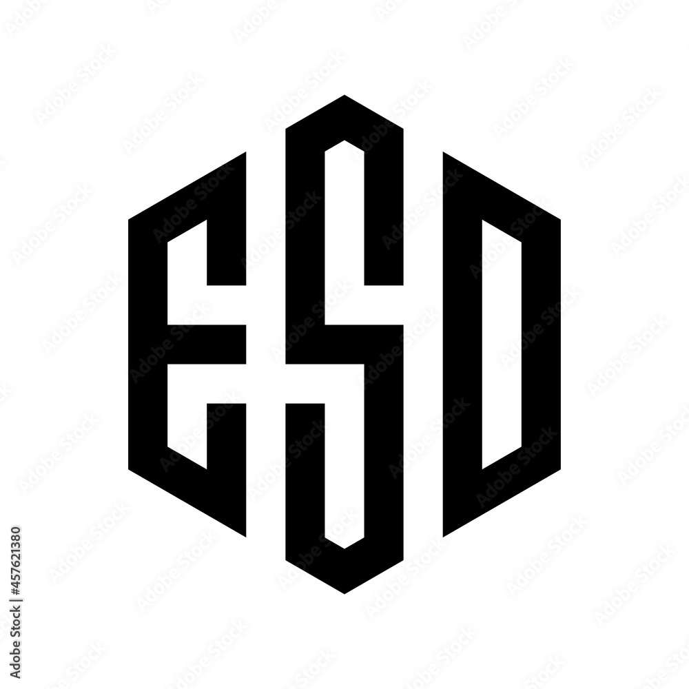 ESD Initial three letter logo hexagon ESD Initial three letter logo hexagon