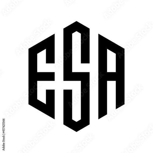 ESA Initial three letter logo hexagon