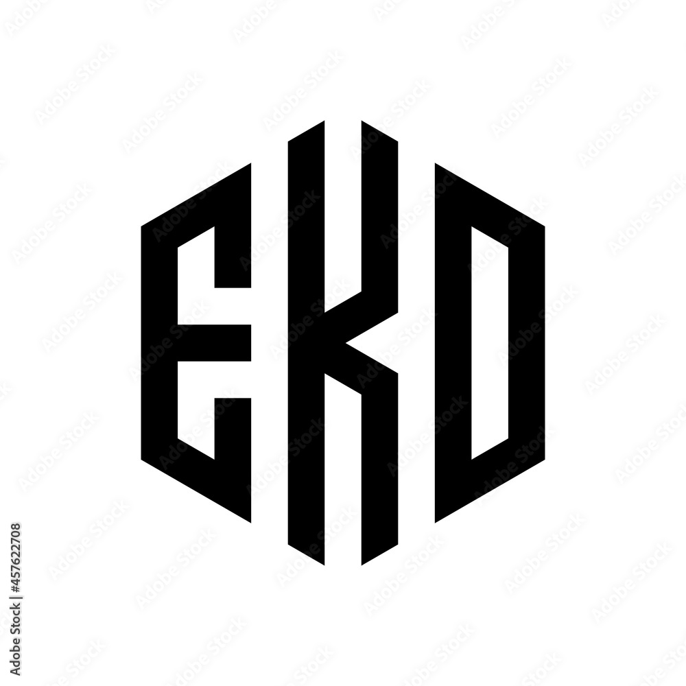 EKD Initial three letter logo hexagon EKD Initial three letter logo hexagon