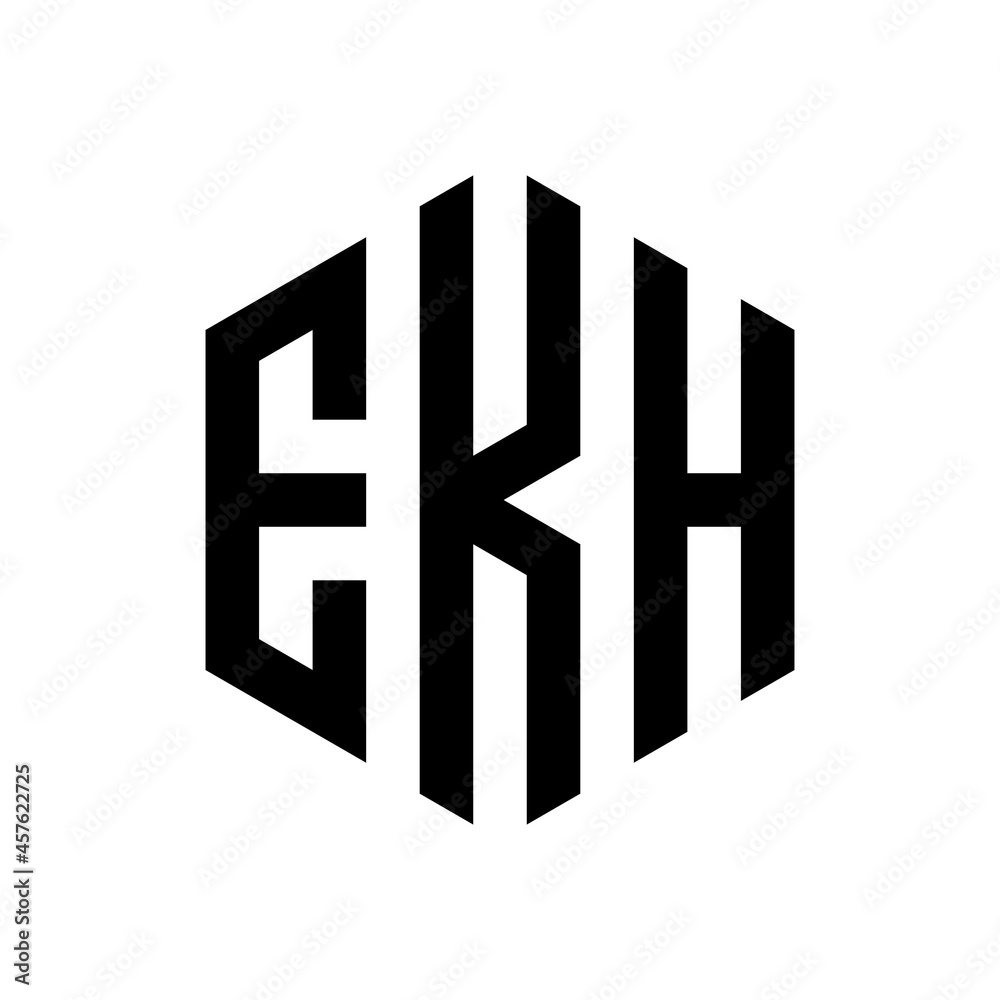 EKH Initial three letter logo hexagon EKH Initial three letter logo hexagon
