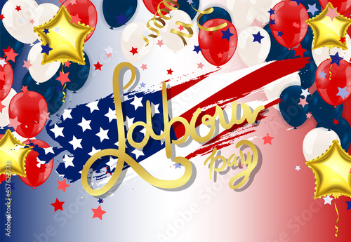 Happy Labor day banner,vector illustration american patriotic background