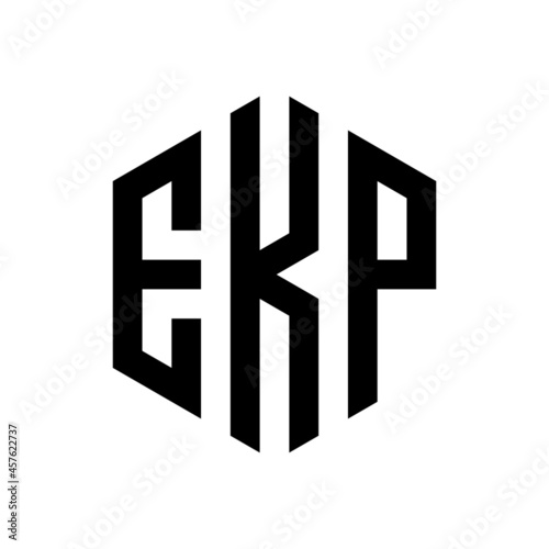 EKP Initial three letter logo hexagon