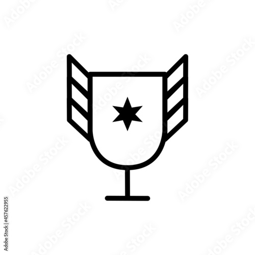Trophy winning award prize icon vector illustration.