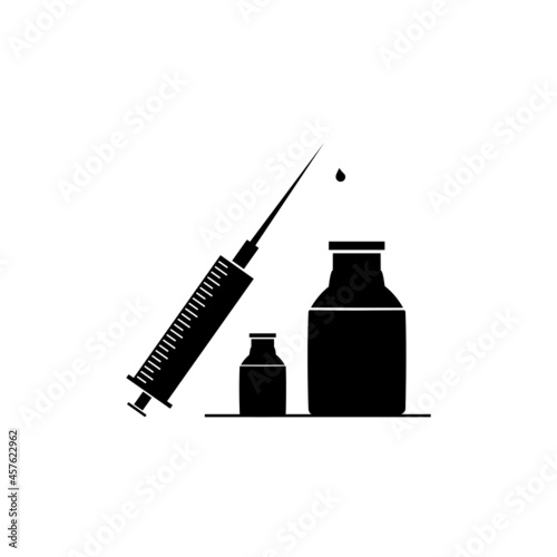 syringe medicine vaccine vector illustration.