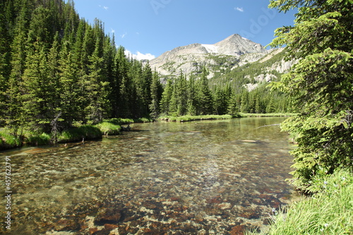 West Fork Rock Creek flowing in Beartooth Mountains, Montana photo