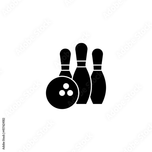 Bowling icon. bowling ball and pin sign and symbol.