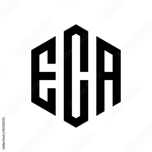 ECA Initial three letter logo hexagon
