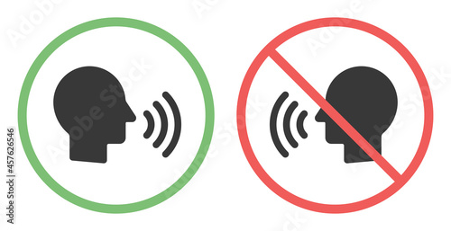No talking vector sign. Sound icon vector illustration.