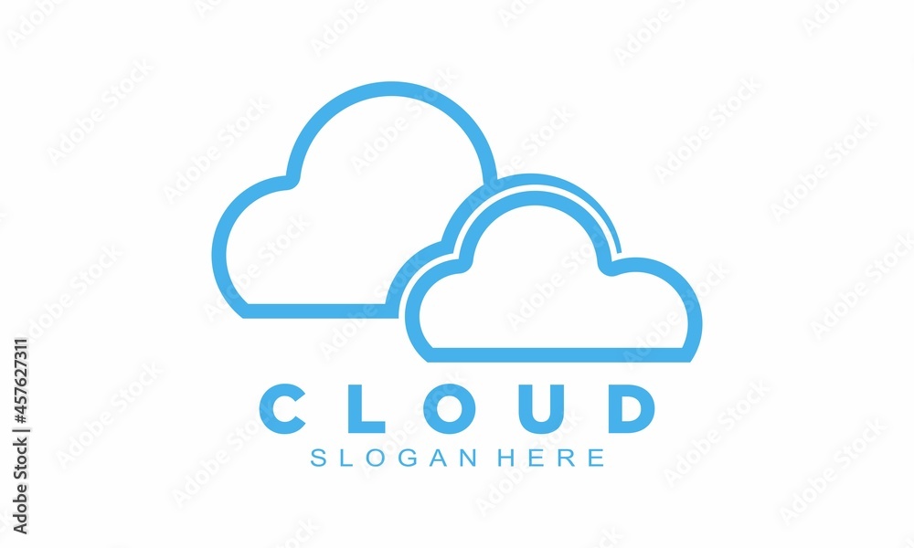 Elegant blue cloud vector logo Elegant blue cloud vector logo