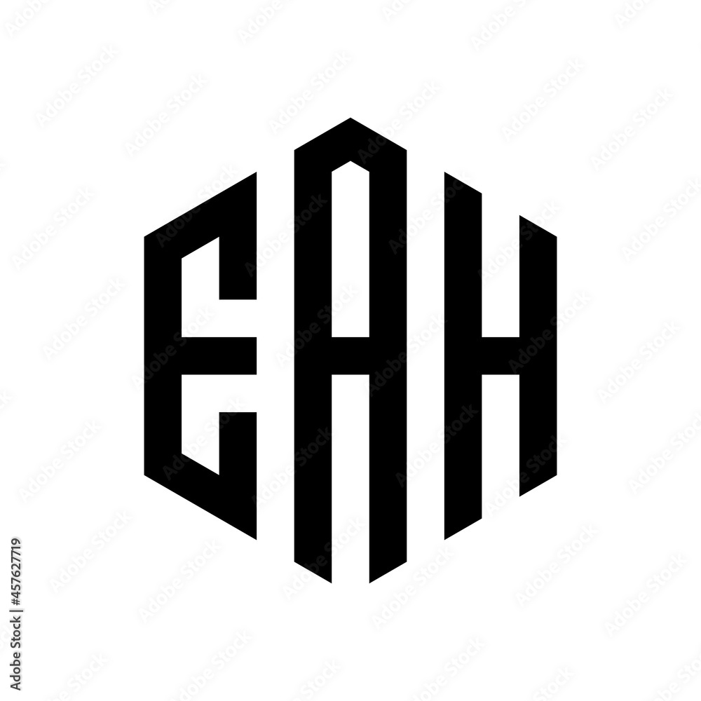 EAH Initial three letter logo hexagon EAH Initial three letter logo hexagon