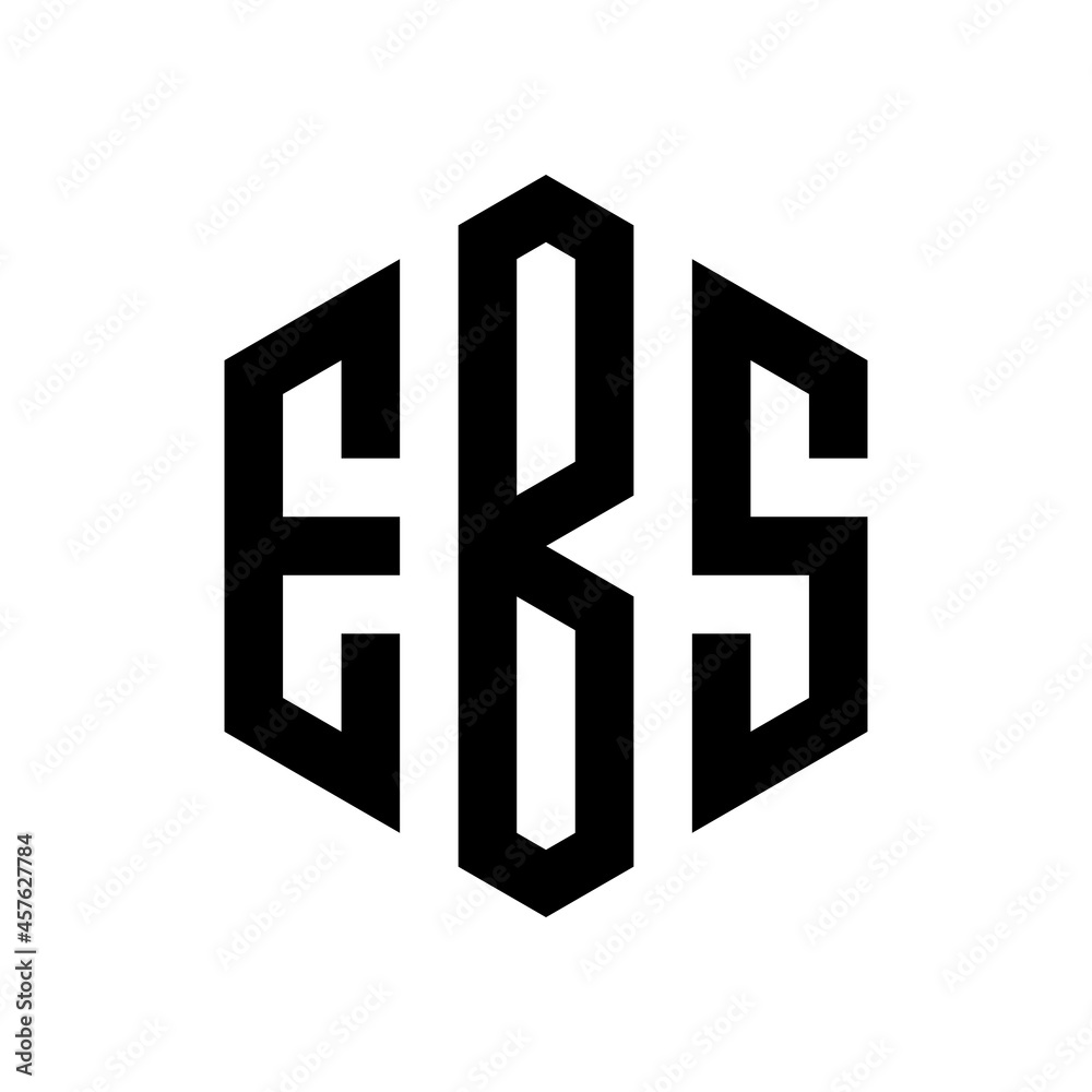 Obraz premium EBS Initial three letter logo hexagon