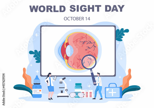 World Sight Day Background Vector Illustration Which is Commemorated Every Year for Where to Check Vision, Blindness, and Visual Impairment on the Eyes Concept