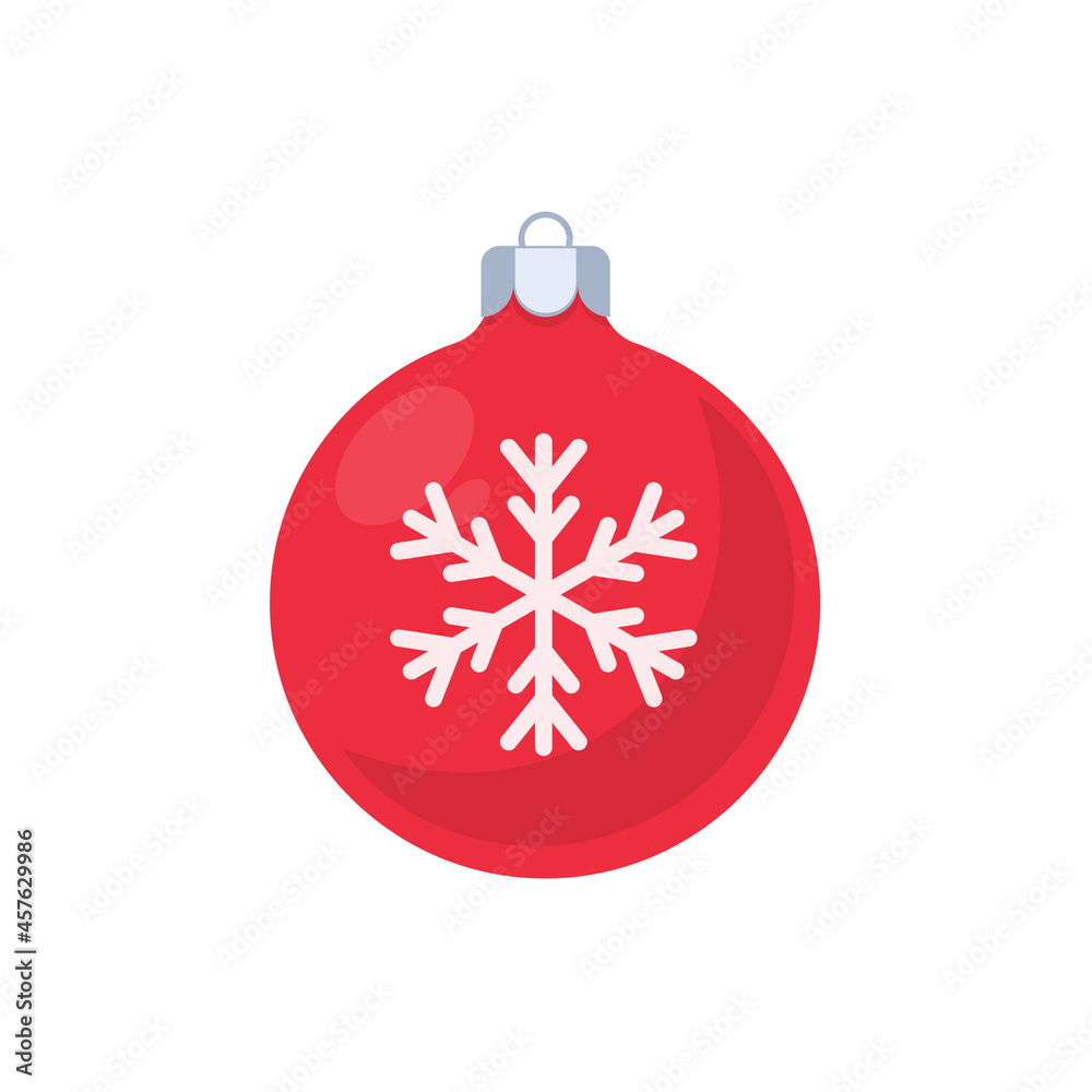 red christmas ball vector with white pattern for christmas celebration red christmas ball vector with white pattern for christmas celebration