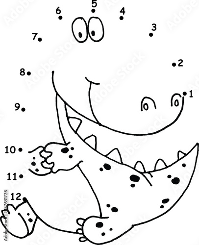 vector cartoon education game activity join to the dots