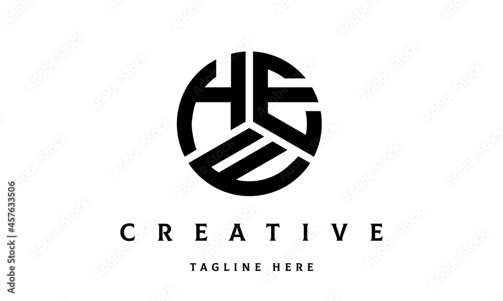 HEE creative circle three letter logo HEE creative circle three letter logo
