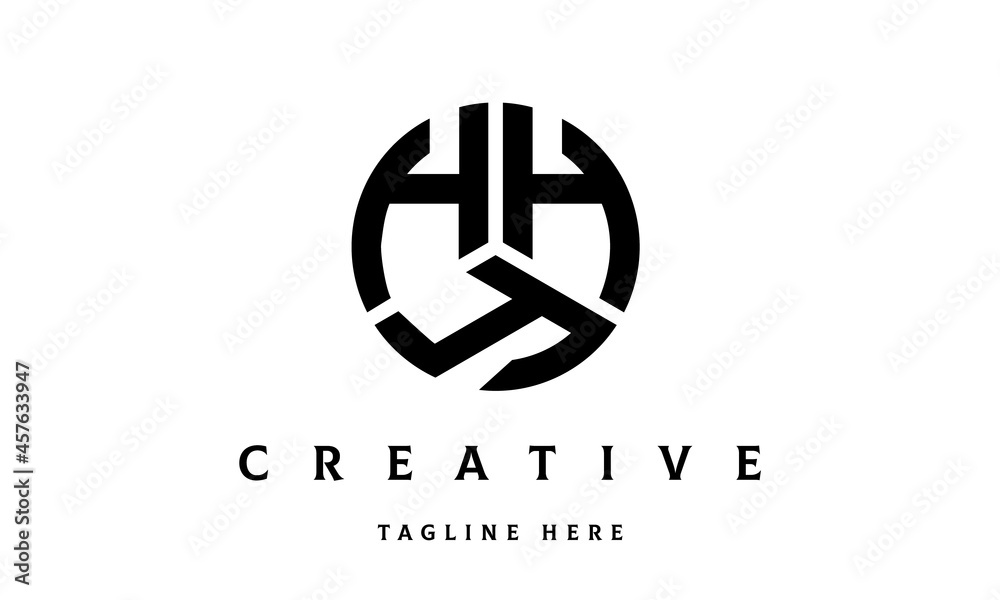 HHY creative circle three letter logo HHY creative circle three letter logo