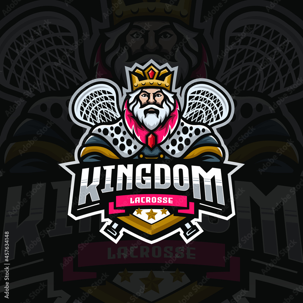 King Logo Design Illustration For Lacrosse Club