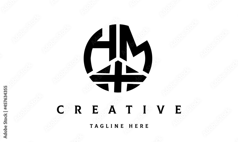 HMX creative circle three letter logo HMX creative circle three letter logo