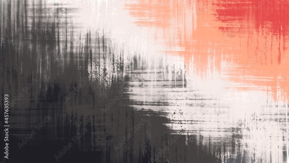Abstract painting art with black, pastel and orange paint brush for presentation, website background, banner, wall decoration, or t-shirt design.