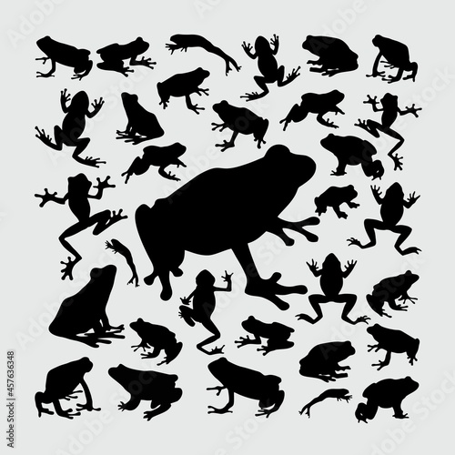 Frog Silhouette. A set of frog silhouettes