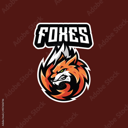 Fox Head Tail Fur Mascot for Esport Gaming Logo Design