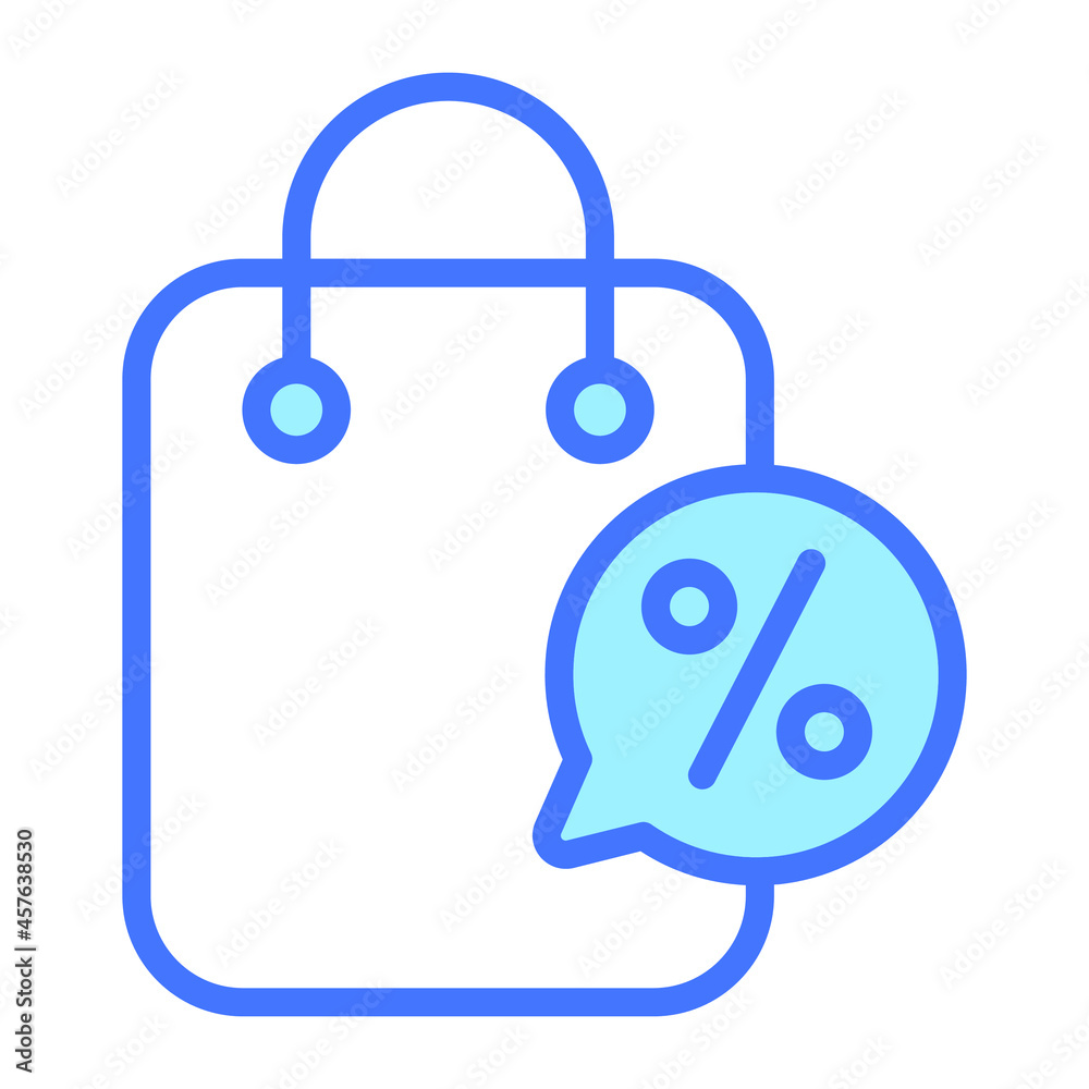 discount Blue Outline icon, Shopping and Discount Sale icon. discount Blue Outline icon, Shopping and Discount Sale icon.