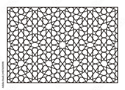 Laser Cutting Template. Decorative Lattice. Middle Eastern Geometric Pattern.
